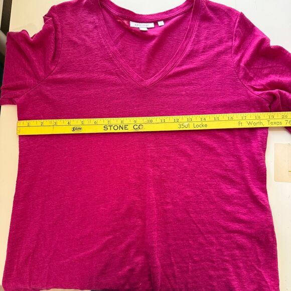 Chico's 100% Linen, Burnout Knit Top, Size Medium - Picture 3 of 8